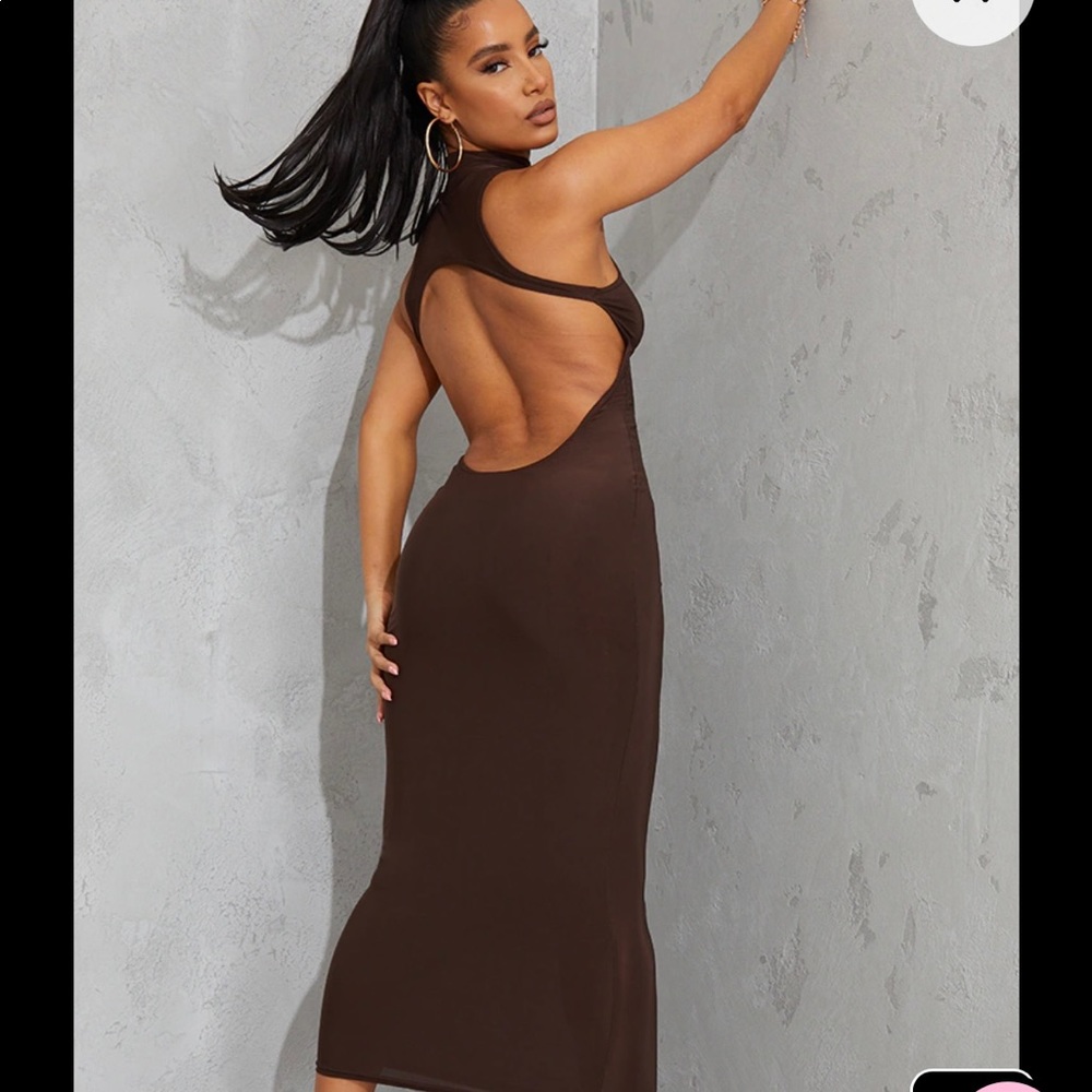 Brown midi pretty little thing dress